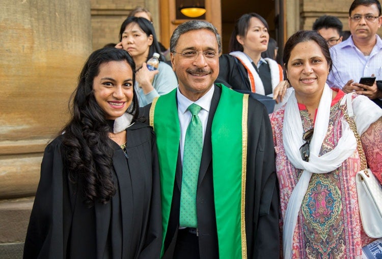 photo of Deep Saini with grads and families