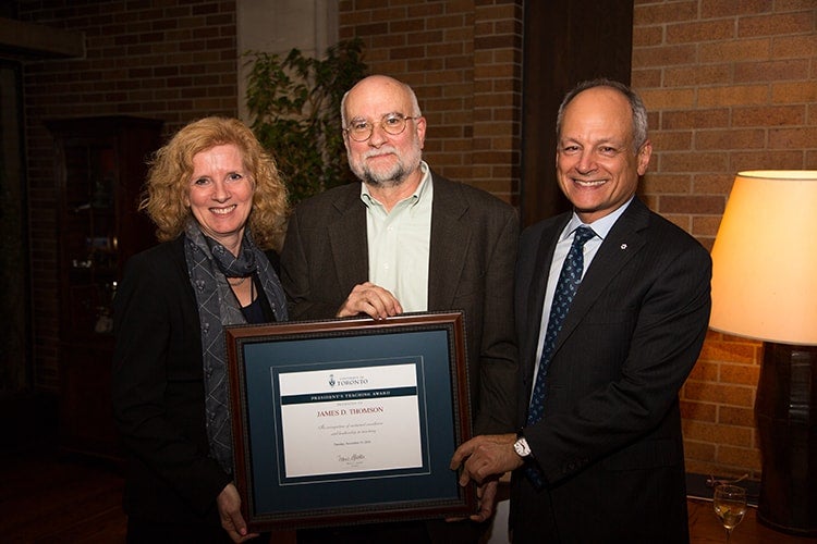 photo of president and provost with Thomson