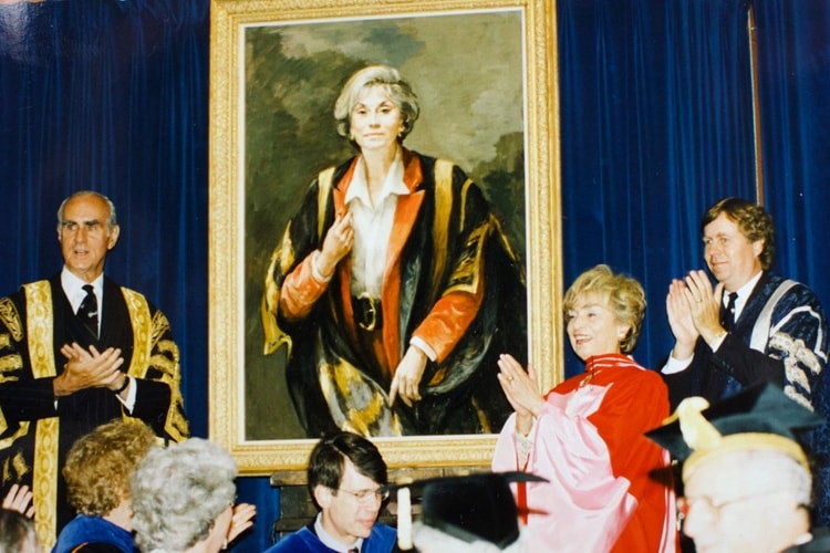 photo of Rose Wolfe at unveiling of her portrait