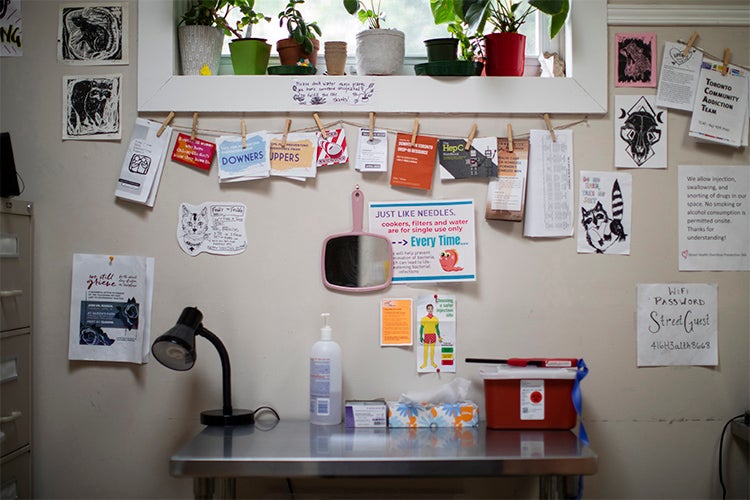 Supplies in the Street Health Overdose Prevention Site