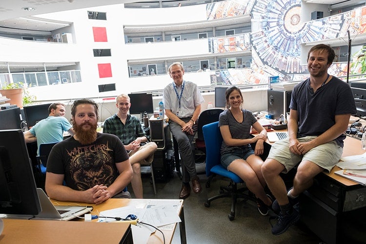 Pekka Sinervo and students at CERN