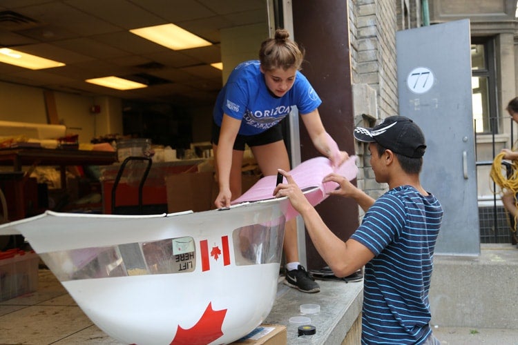 photo of students packing