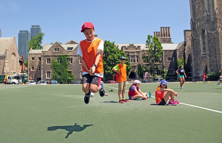 photo of Quidditch player aloft