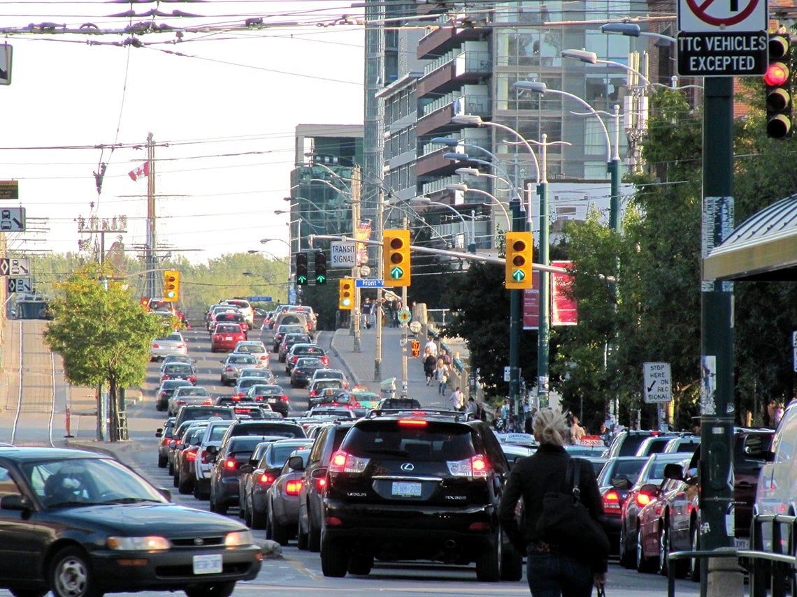 Photo of Toronto traffic on Spadina Avenue
