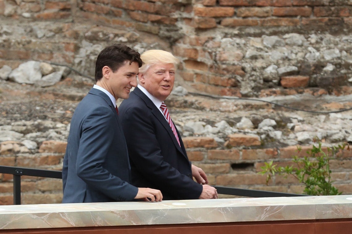 trudeau and trump at G7