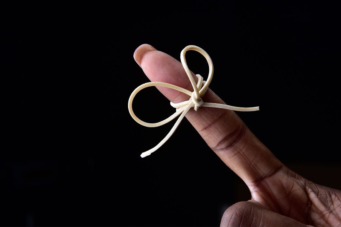photo of string tied around a finger