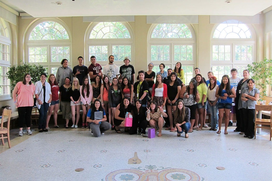 Amanda Carling (pictured in the front row, second from right) was a student mentor during the 2012 Indigenous Youth Summer Program (photo courtesy of Amanda Carling) 