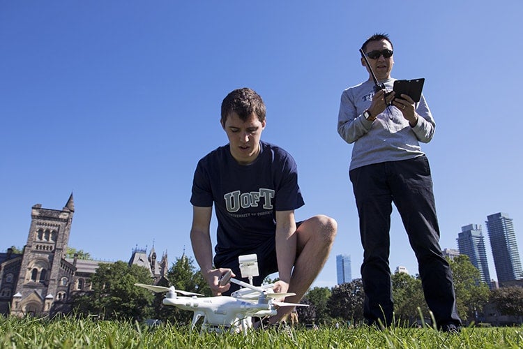 Photo of drone after landing