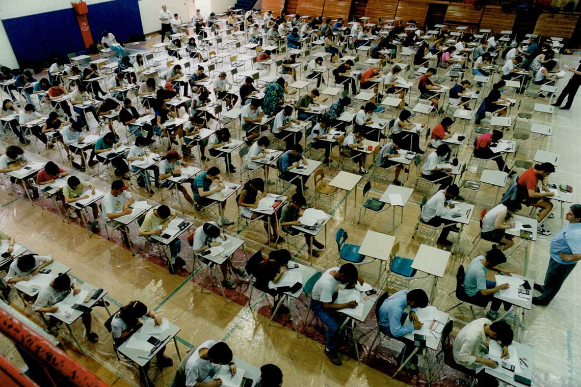 Photo of students writing exam