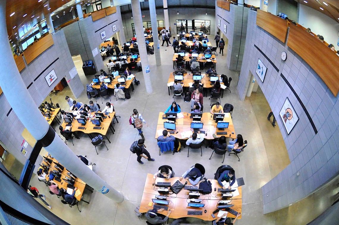Photo of students in library