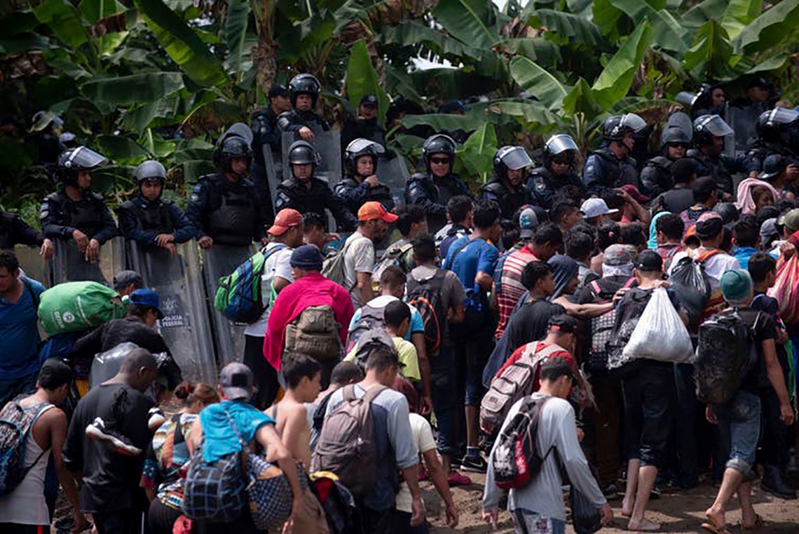 Photo of migrant caravan