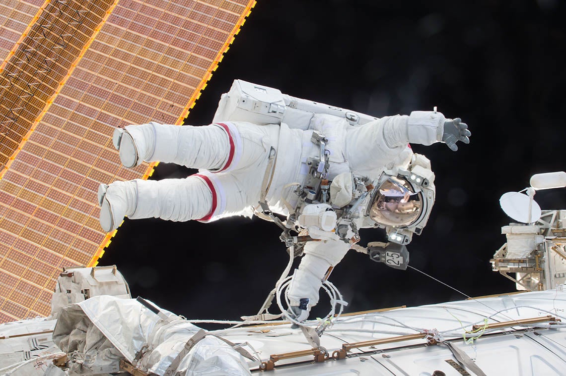 Photo of Scott Kelly in space