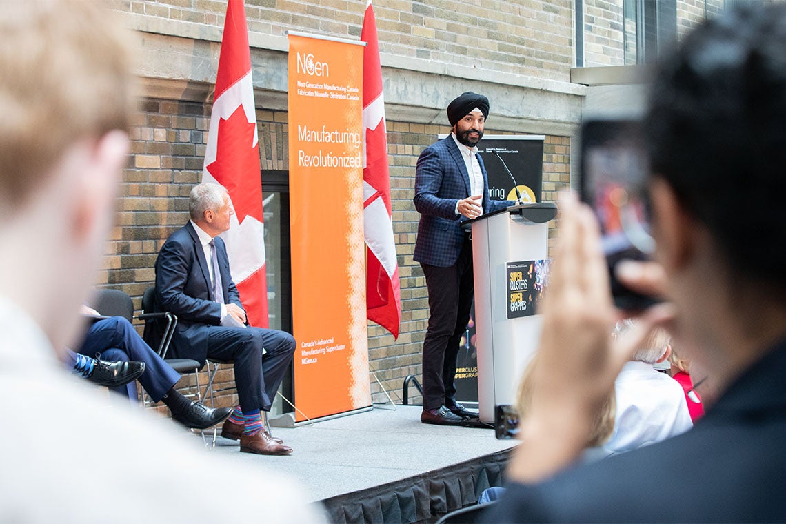 Sandeep Bains speaks at the NGen launch