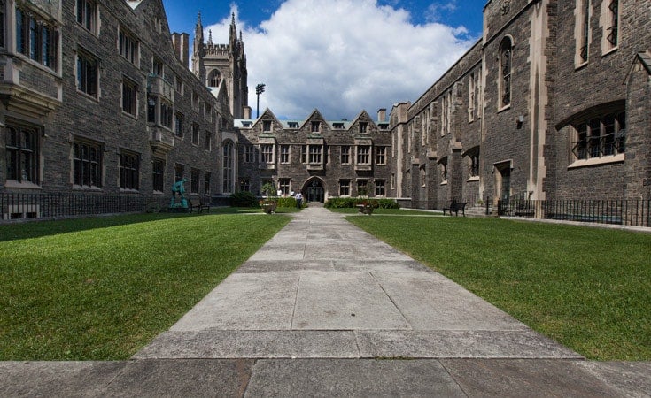 A view of Hoskins Avenue on the St. George campus.