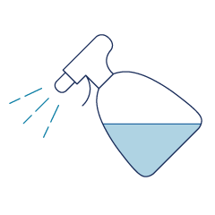 An illustrated cleaning spray bottle