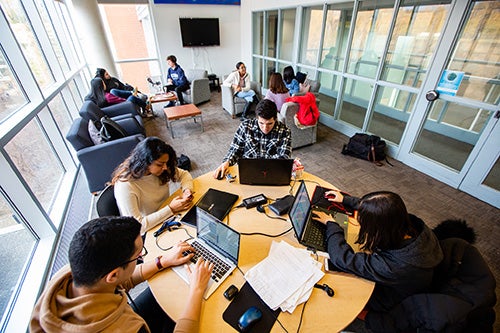 Students studying
