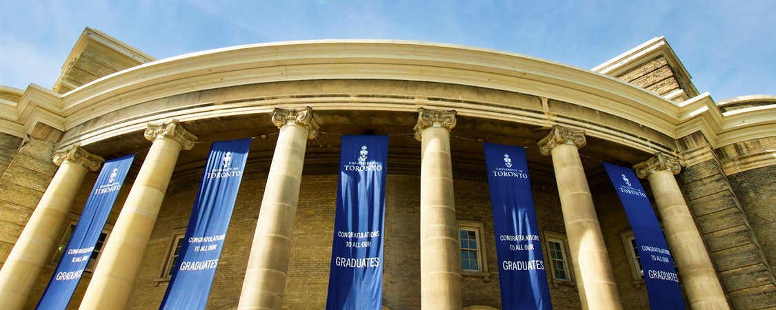 Convocation Hall with banners