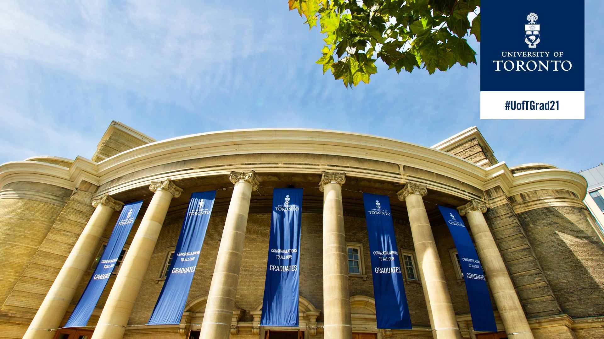 Convocation Hall exterior fall 2021 Zoom background