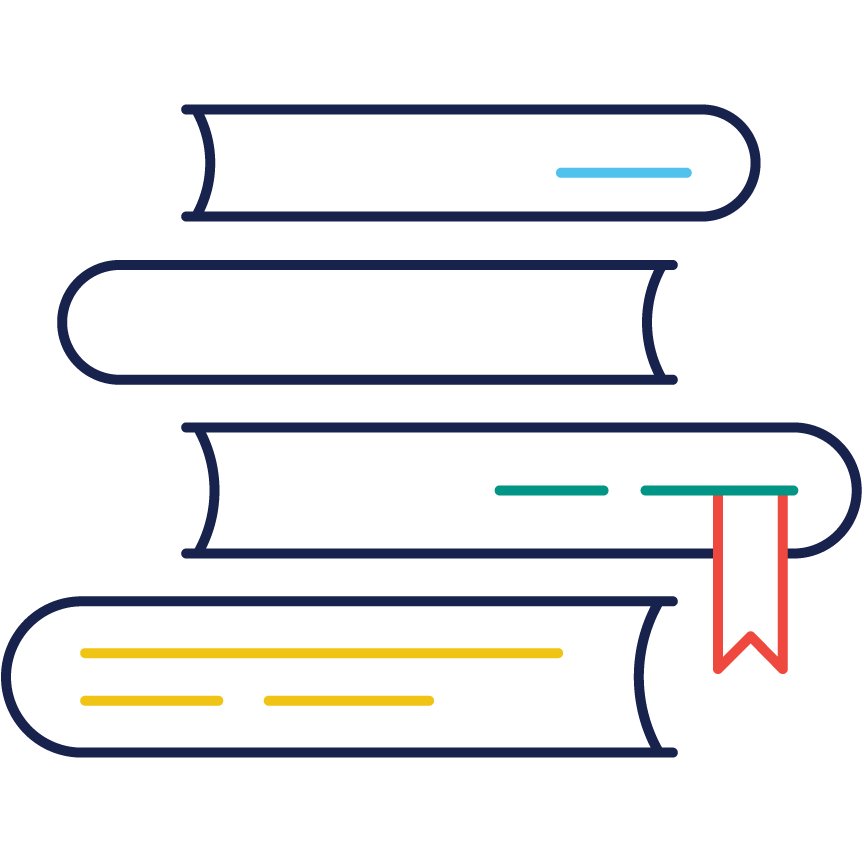 A stack of books icon