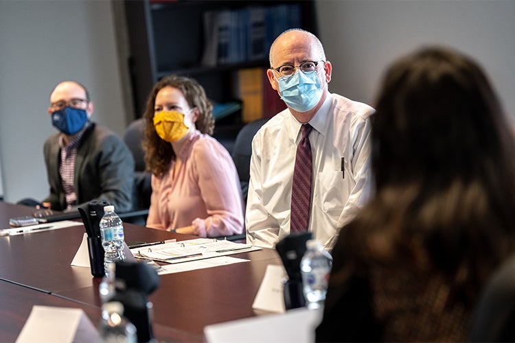 Iain Stewart, president of the National Research Council of Canada, met with senior U of T leaders and researchers