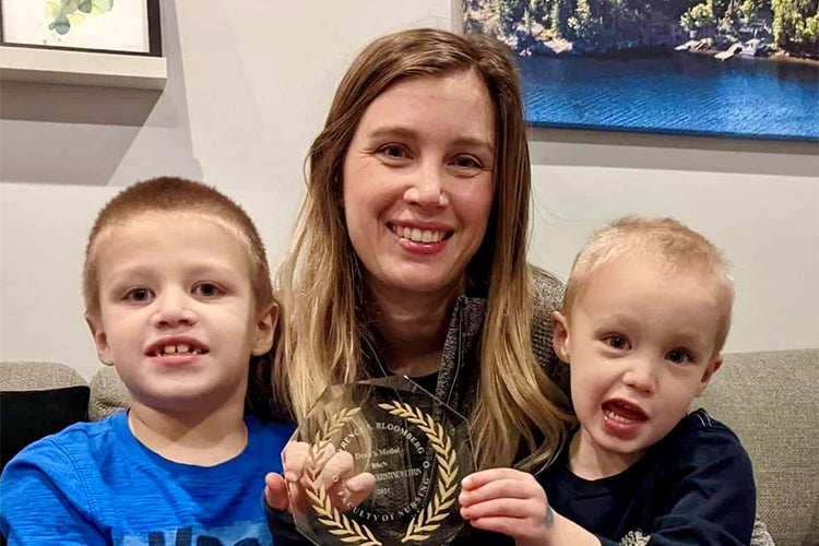 Jacqueline Wetton is pictured with her two sons, Nash and Milo