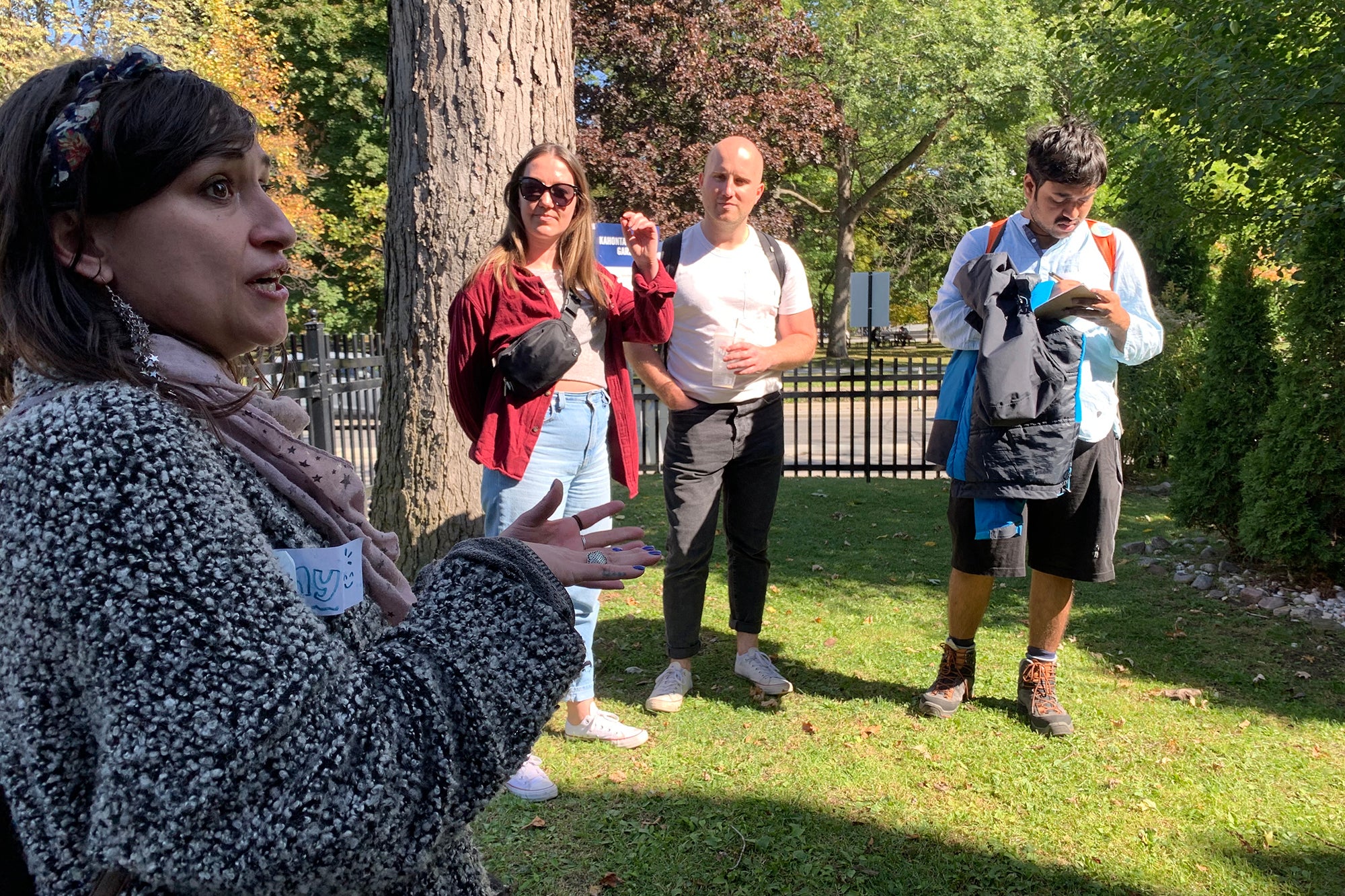 Students engaged in an indigenous walk