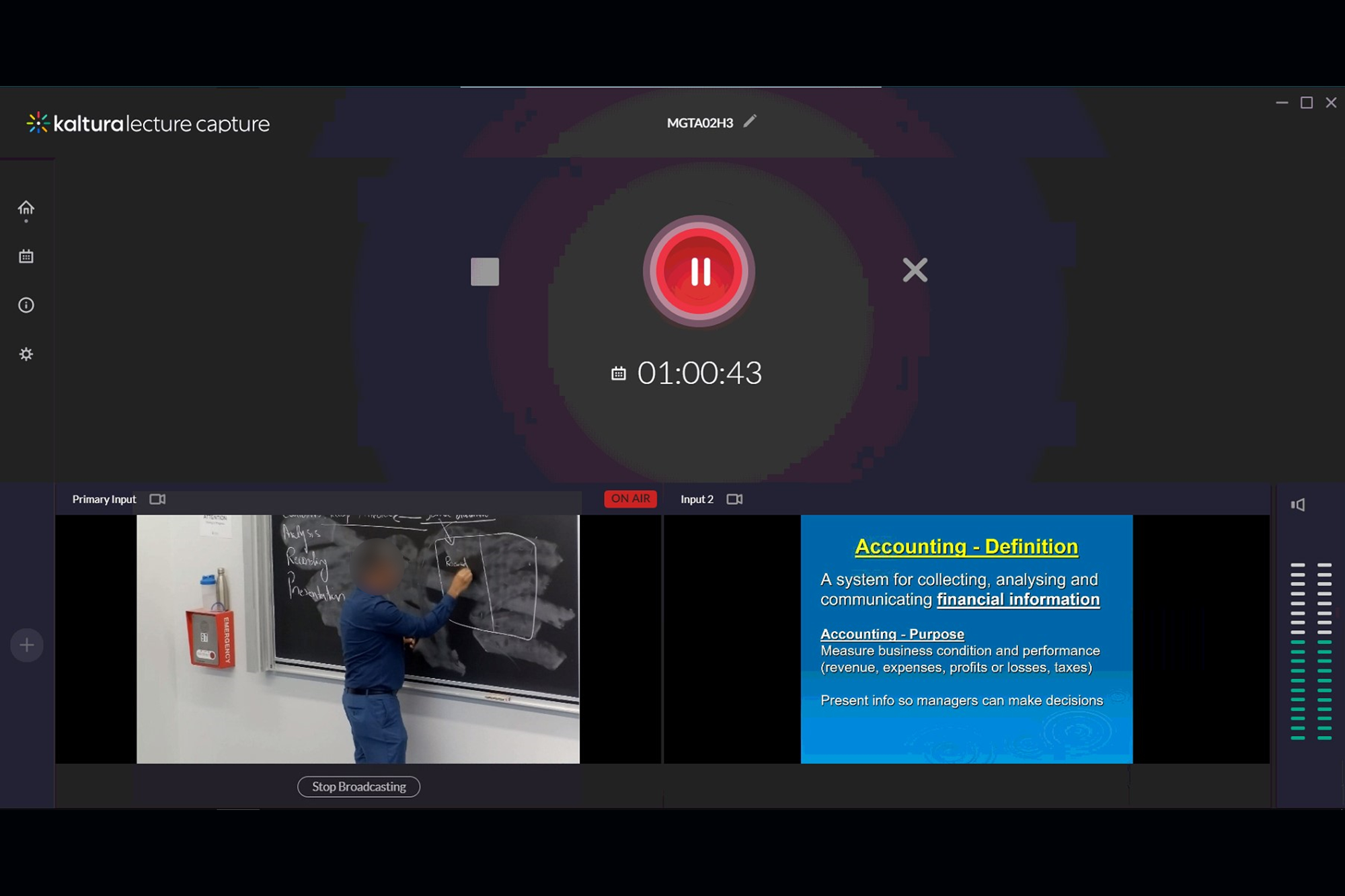 Preview of UTSC's automatic recording apparatus interface