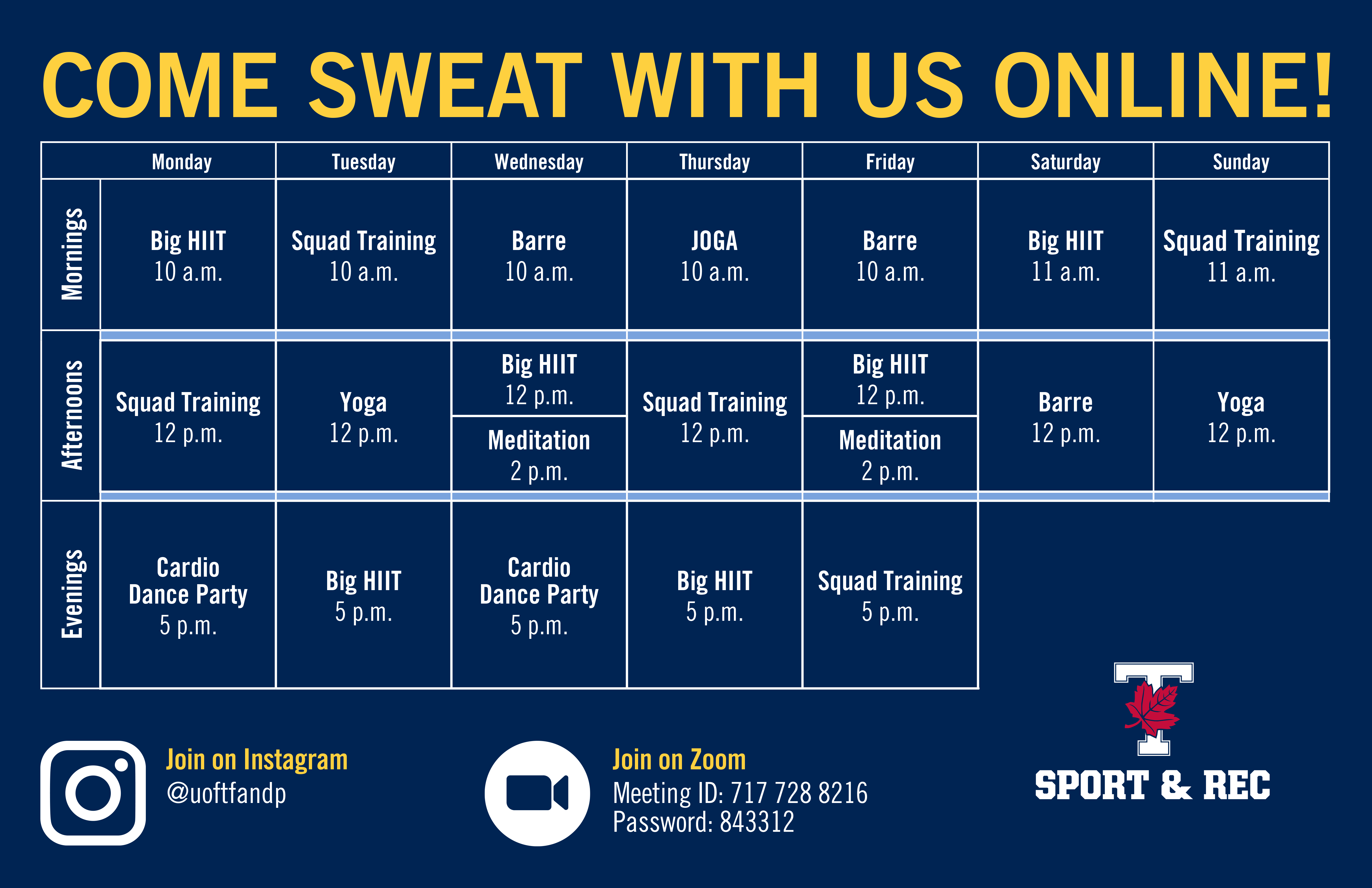 Stay strong at home U of T Sport Rec moves fitness and