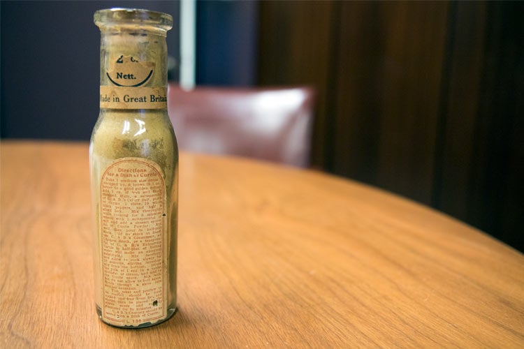 Curry powder bottle from the 1800s