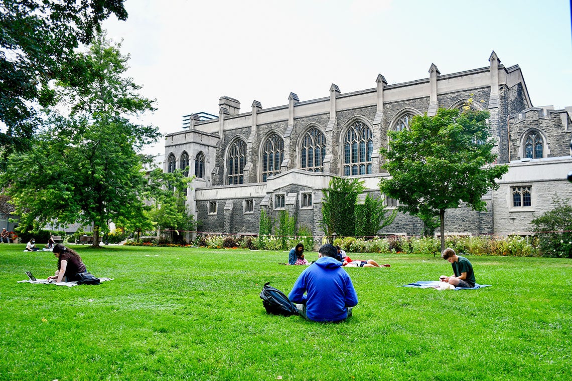 Victoria College quad. Burwash Hall in the background.