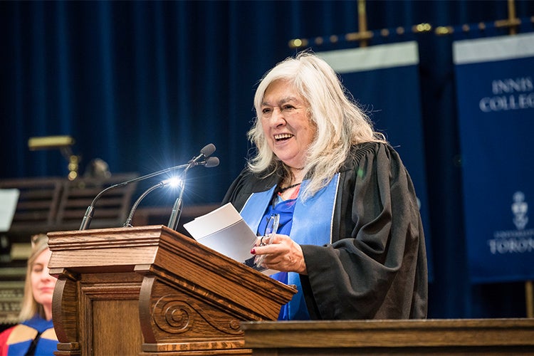Lee Maracle speaking at at the Arts and Science convocation