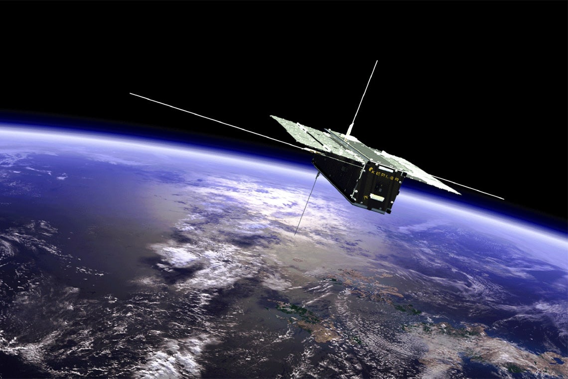 image of a satellite orbiting the Earth
