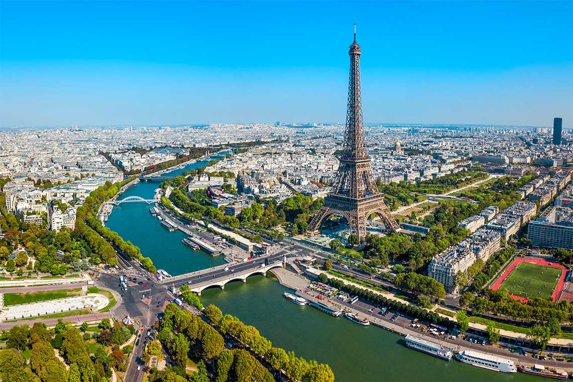 Paris Skyline with Eiffel tower in the foregorund