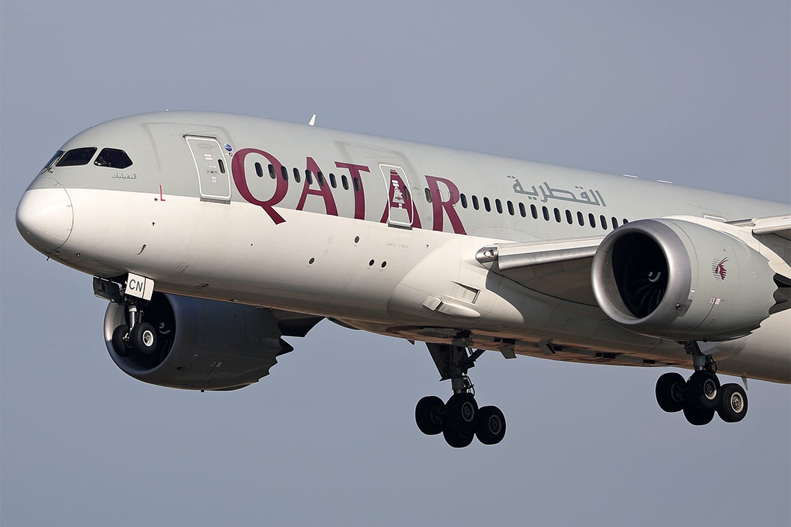 A Qatar airlines plane