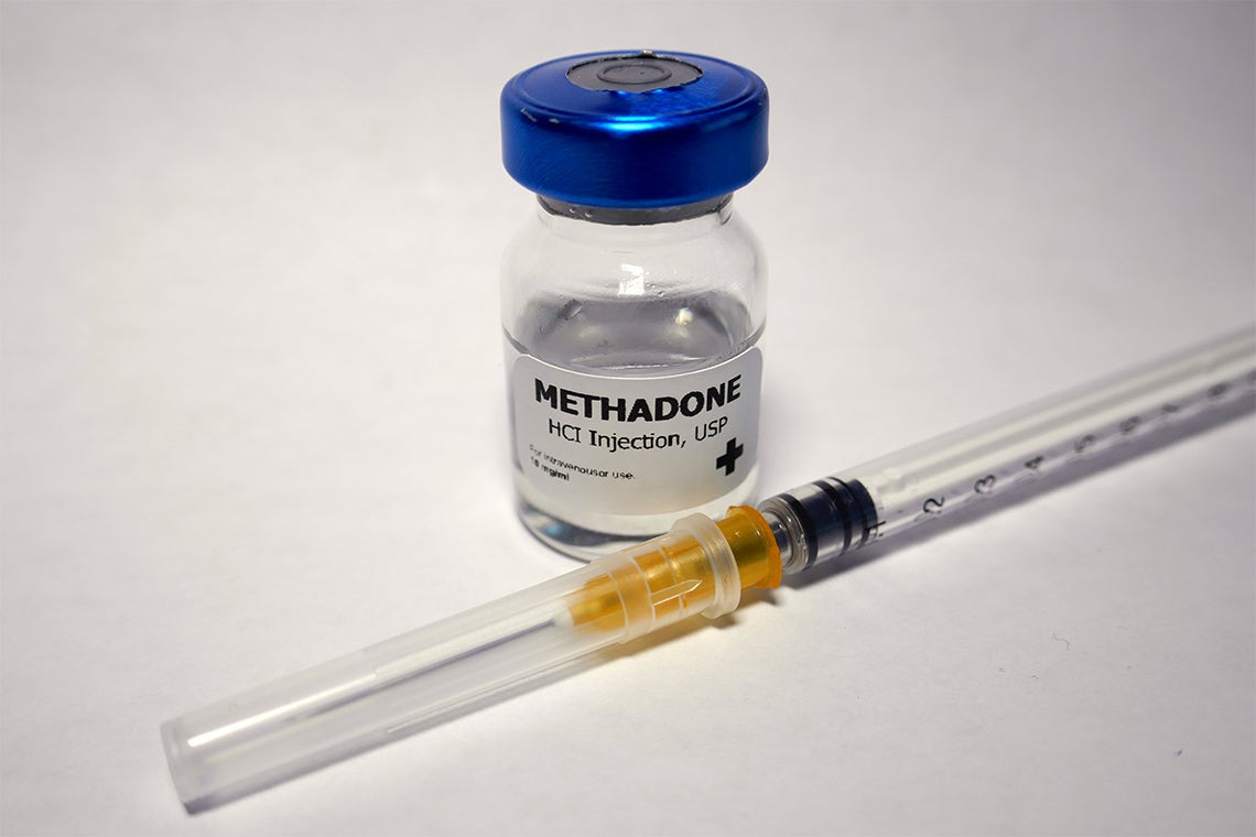 vial of methadone and needle