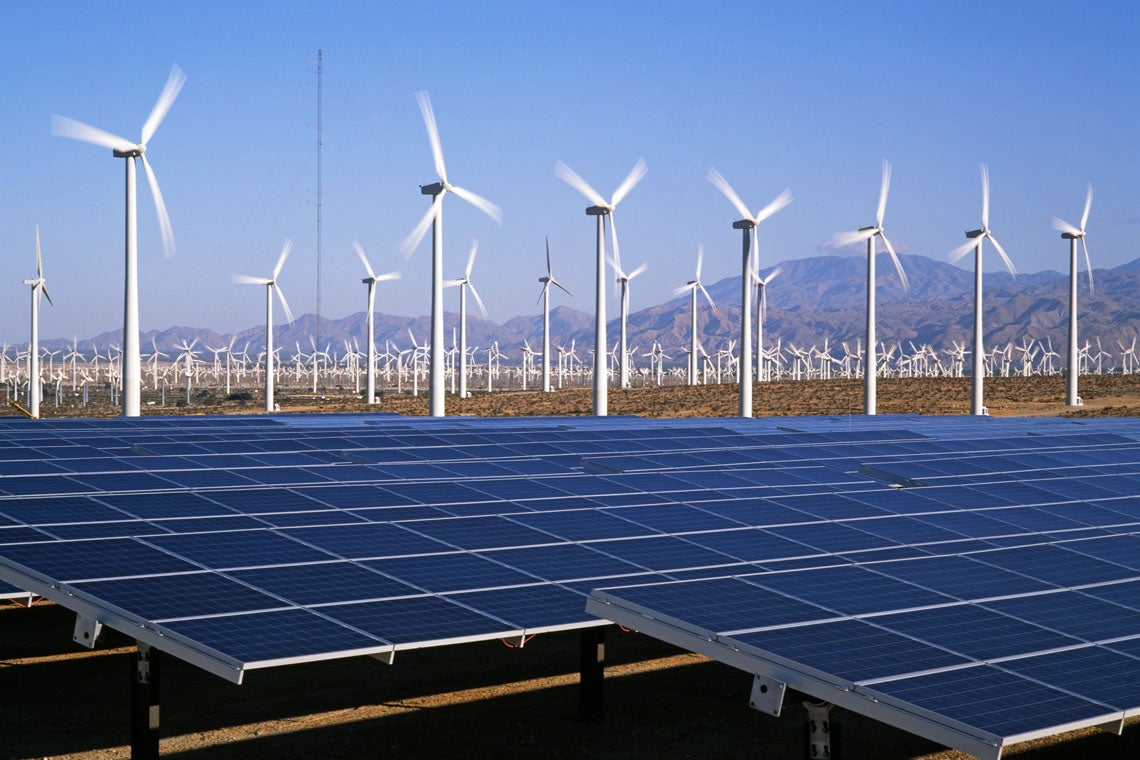 Wind turbines and solar panels - Palm Springs, California