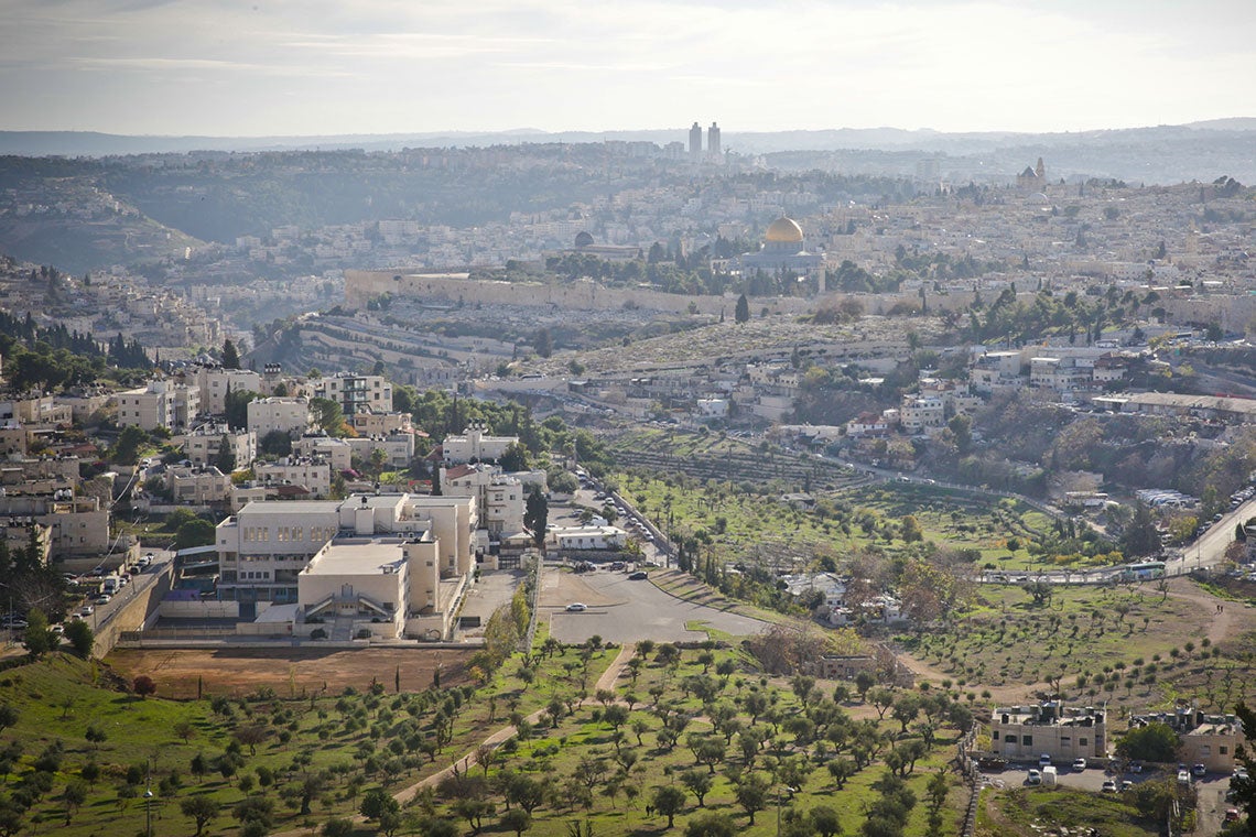 An aerial photo of Jerusalem 