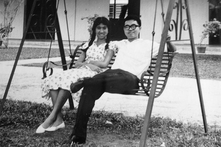 Choong Chin Liew and his wife, then girlfriend, Eng