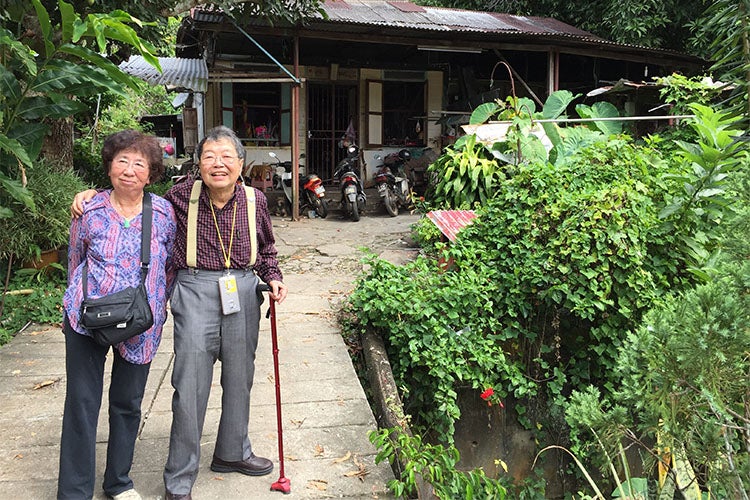 Choong Chin Liew with his wife in Sungai Siput