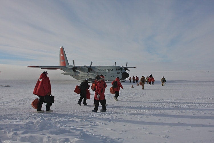 Researchers leaving Antarctica by Keith Vanderlinde