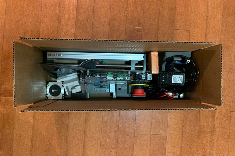 The components needed to build a tester machine inside a box