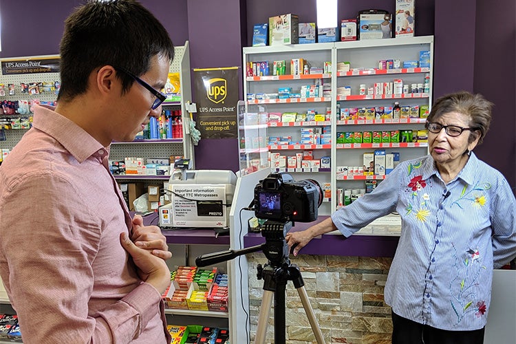 MedEssist Founder Michael Do with a patient at a pharmacy.