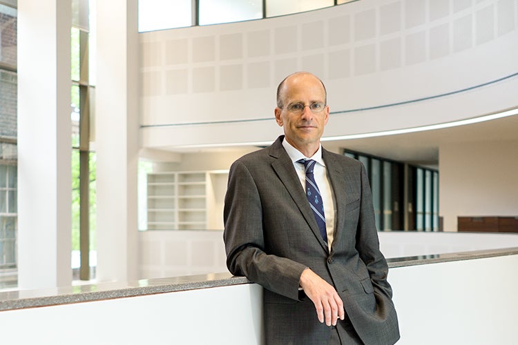 Ed Iacobucci stands inside the Jackman Law building