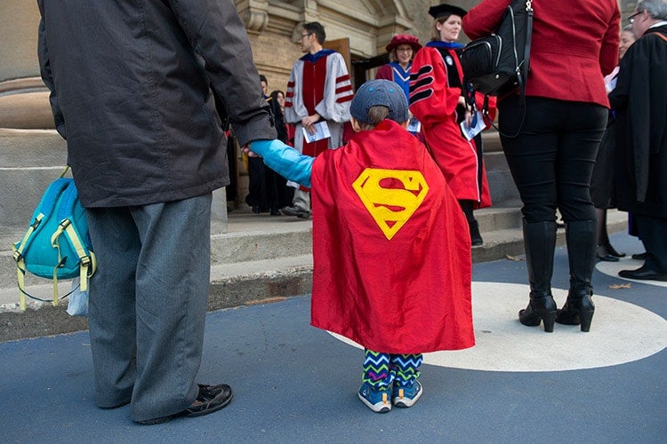 Boy with Superman cape