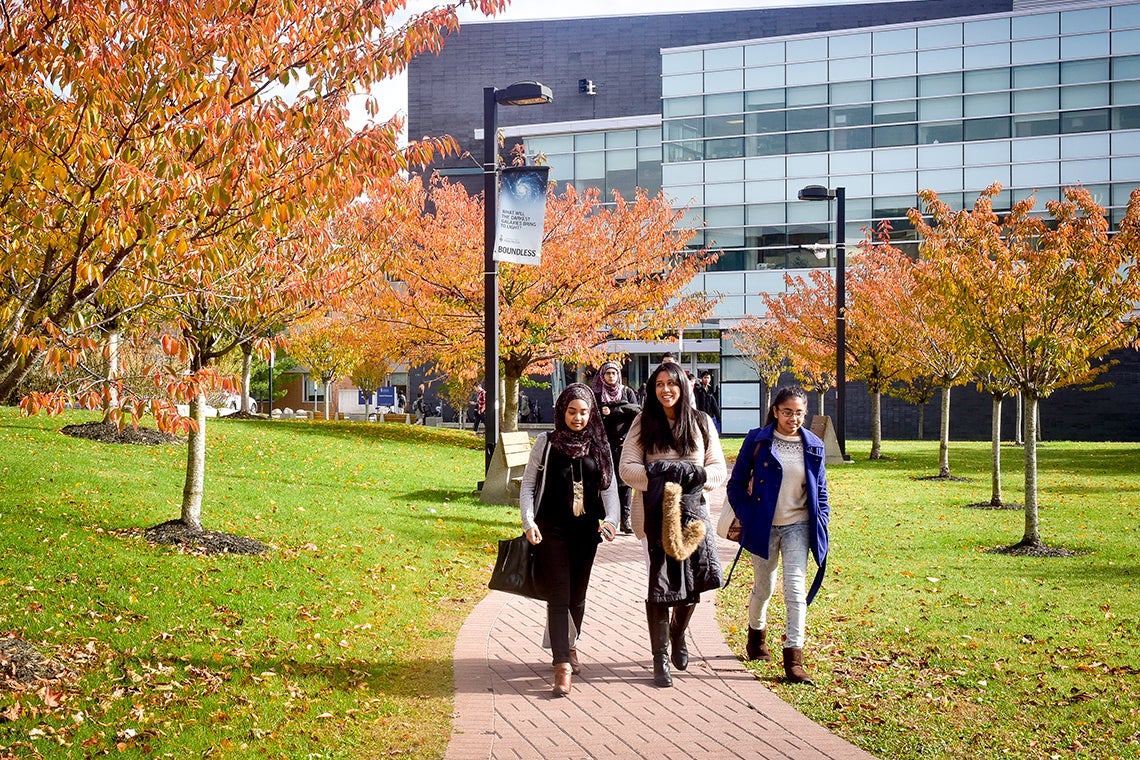 Photo of students on campus