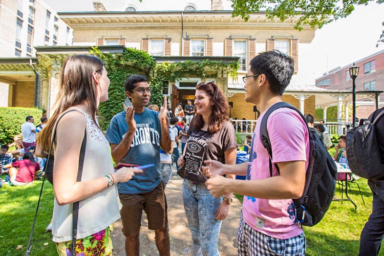 International students from Australia at a BBQ