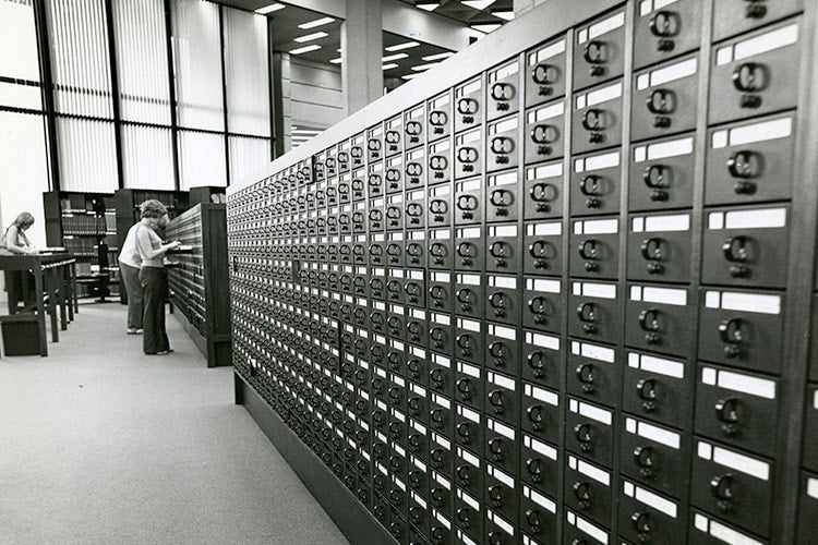 Robarts card catalog in 1973