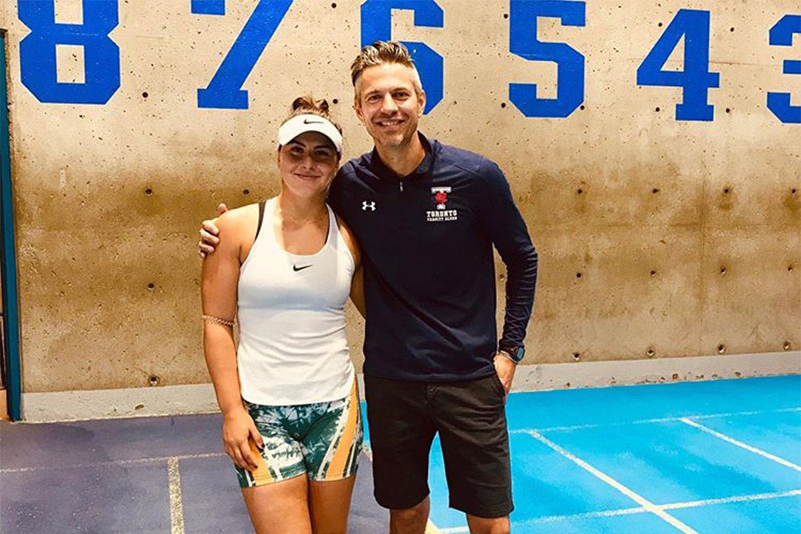 Bianca Andreescu and Varsity Blues track and field coach Terry Radchenko