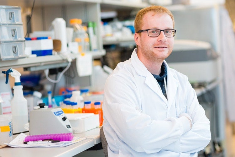 Stefan Wilhelm in his lab