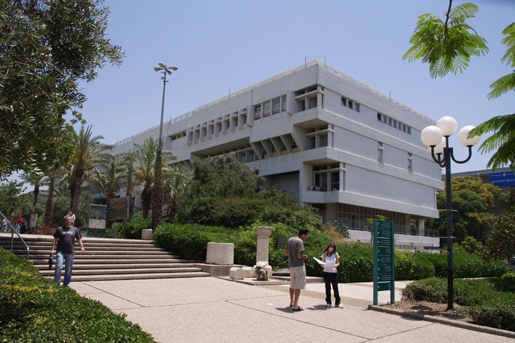 Students outside Tel Aviv University